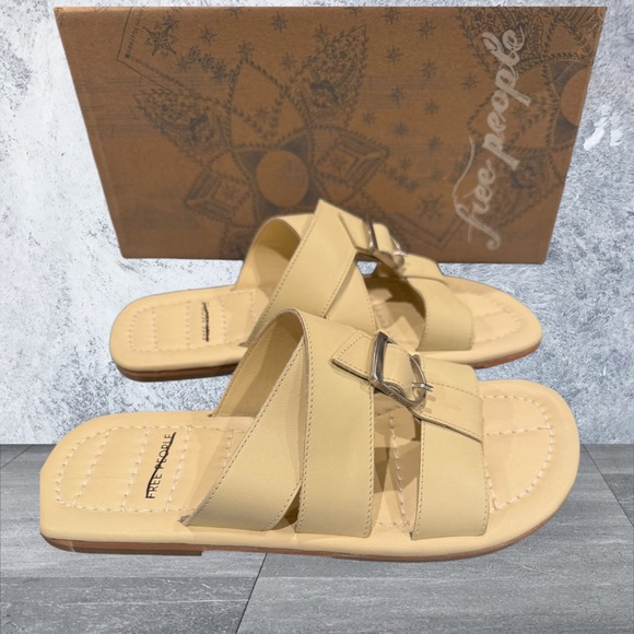 Free People Beige Buckle Sandals - Picture 2 of 5